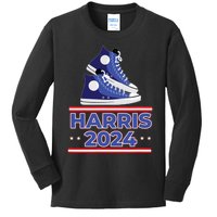 Harris 2024 Vote President Kamala Election Sneakers Meme Kids Long Sleeve Shirt