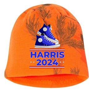 Harris 2024 Vote President Kamala Election Sneakers Meme Kati - Camo Knit Beanie