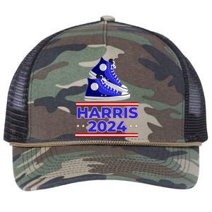 Harris 2024 Vote President Kamala Election Sneakers Meme Retro Rope Trucker Hat Cap