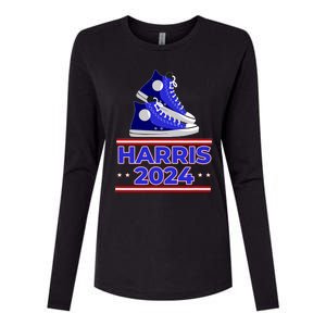 Harris 2024 Vote President Kamala Election Sneakers Meme Womens Cotton Relaxed Long Sleeve T-Shirt