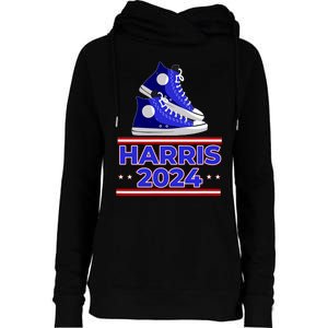 Harris 2024 Vote President Kamala Election Sneakers Meme Womens Funnel Neck Pullover Hood