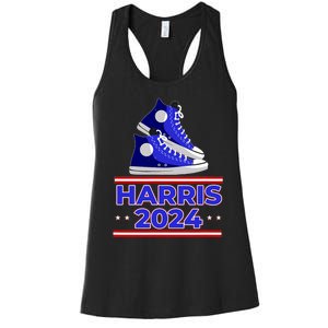 Harris 2024 Vote President Kamala Election Sneakers Meme Women's Racerback Tank