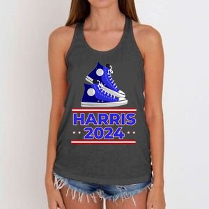 Harris 2024 Vote President Kamala Election Sneakers Meme Women's Knotted Racerback Tank