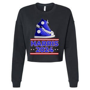 Harris 2024 Vote President Kamala Election Sneakers Meme Cropped Pullover Crew