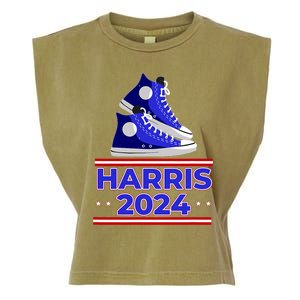 Harris 2024 Vote President Kamala Election Sneakers Meme Garment-Dyed Women's Muscle Tee