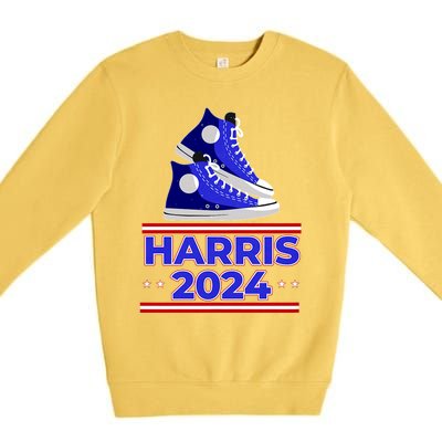 Harris 2024 Vote President Kamala Election Sneakers Meme Premium Crewneck Sweatshirt