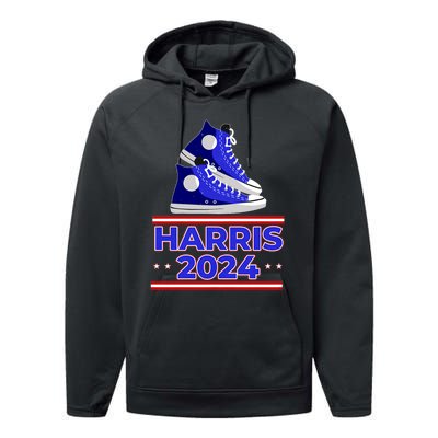 Harris 2024 Vote President Kamala Election Sneakers Meme Performance Fleece Hoodie