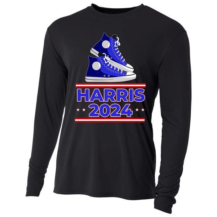 Harris 2024 Vote President Kamala Election Sneakers Meme Cooling Performance Long Sleeve Crew