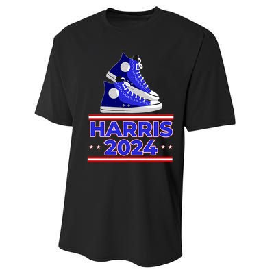 Harris 2024 Vote President Kamala Election Sneakers Meme Performance Sprint T-Shirt