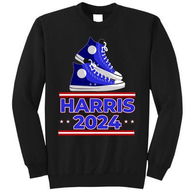 Harris 2024 Vote President Kamala Election Sneakers Meme Tall Sweatshirt