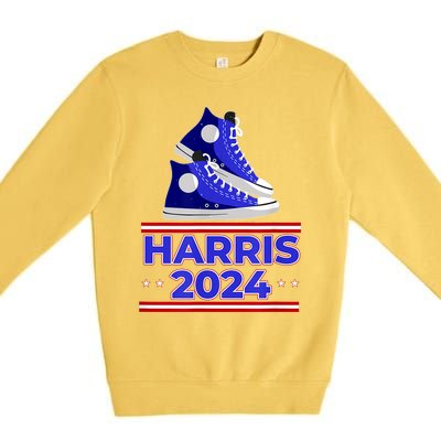 Harris 2024 Vote President Kamala Election Sneakers Premium Crewneck Sweatshirt