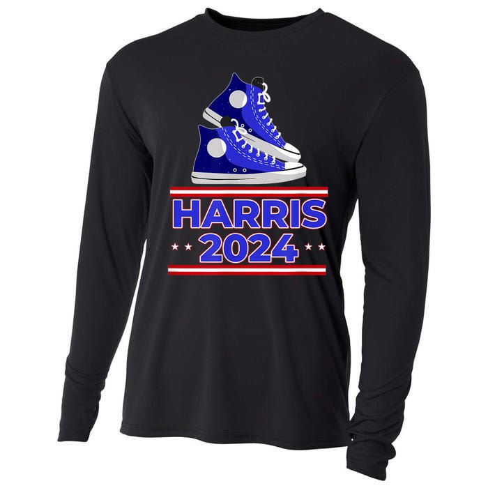 Harris 2024 Vote President Kamala Election Sneakers Cooling Performance Long Sleeve Crew