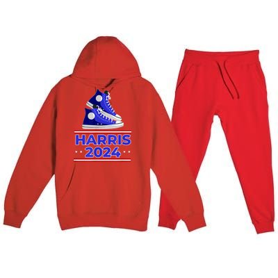 Harris 2024 Vote President Kamala Election Sneakers Premium Hooded Sweatsuit Set