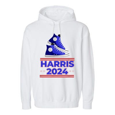 Harris 2024 Vote President Kamala Election Sneakers Garment-Dyed Fleece Hoodie