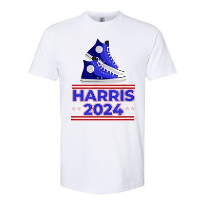 Harris 2024 Vote President Kamala Election Sneakers Softstyle CVC T-Shirt