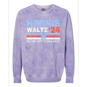 Harriswaltz 2024 WeRe Not Going Back Vote For 2024 Colorblast Crewneck Sweatshirt