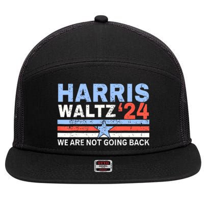 Harriswaltz 2024 WeRe Not Going Back Vote For 2024 7 Panel Mesh Trucker Snapback Hat