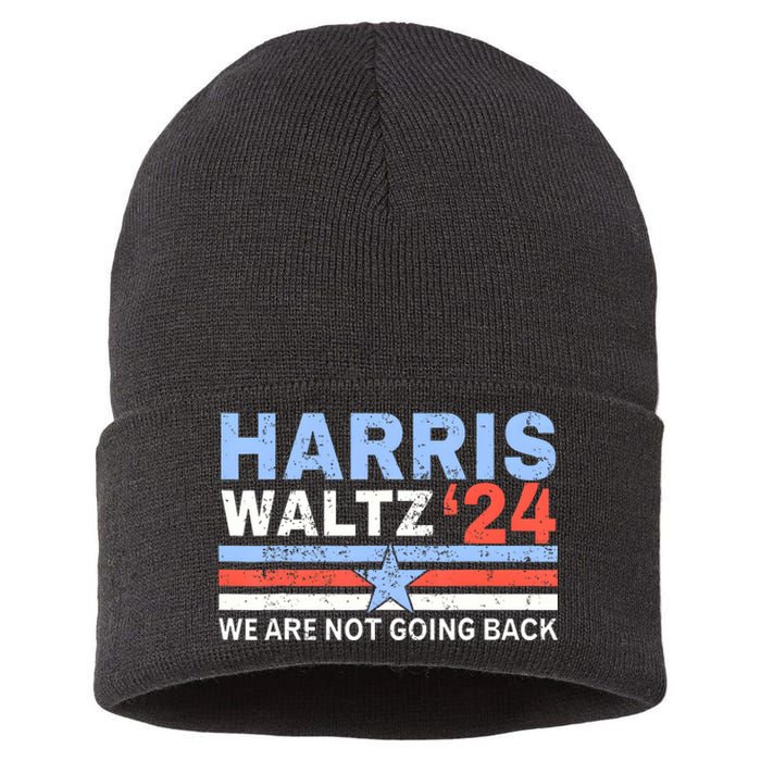 Harriswaltz 2024 WeRe Not Going Back Vote For 2024 Sustainable Knit Beanie