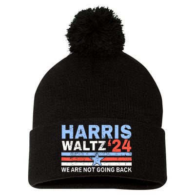 Harriswaltz 2024 WeRe Not Going Back Vote For 2024 Pom Pom 12in Knit Beanie