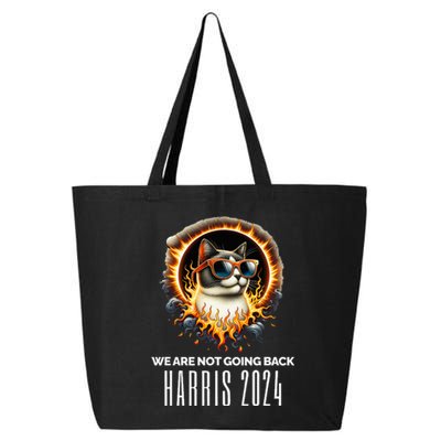 Harris 2024 We Are Not Going Back Funny Cat On Fire Democrat 25L Jumbo Tote