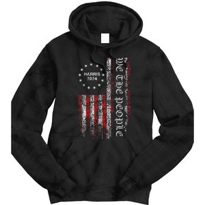 Harris 2024 We The People Us Flag President Campaign Democry Tie Dye Hoodie