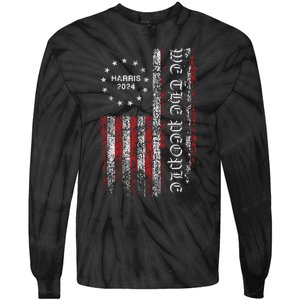 Harris 2024 We The People Us Flag President Campaign Democry Tie-Dye Long Sleeve Shirt