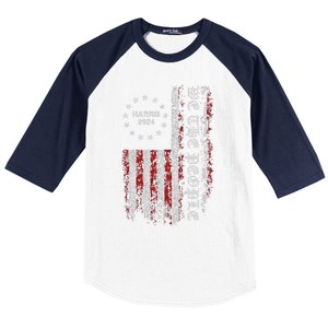 Harris 2024 We The People Us Flag President Campaign Democry Baseball Sleeve Shirt