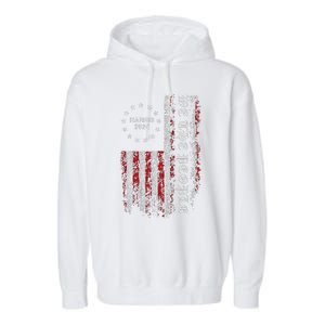 Harris 2024 We The People Us Flag President Campaign Democry Garment-Dyed Fleece Hoodie