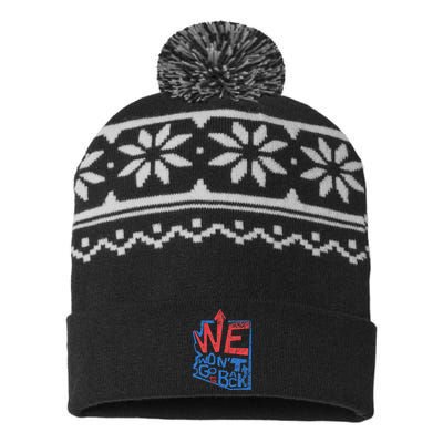 Harris 2024 We WonT Go Back Vote First Woman President USA-Made Snowflake Beanie