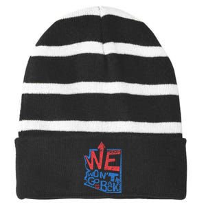 Harris 2024 We WonT Go Back Vote First Woman President Striped Beanie with Solid Band