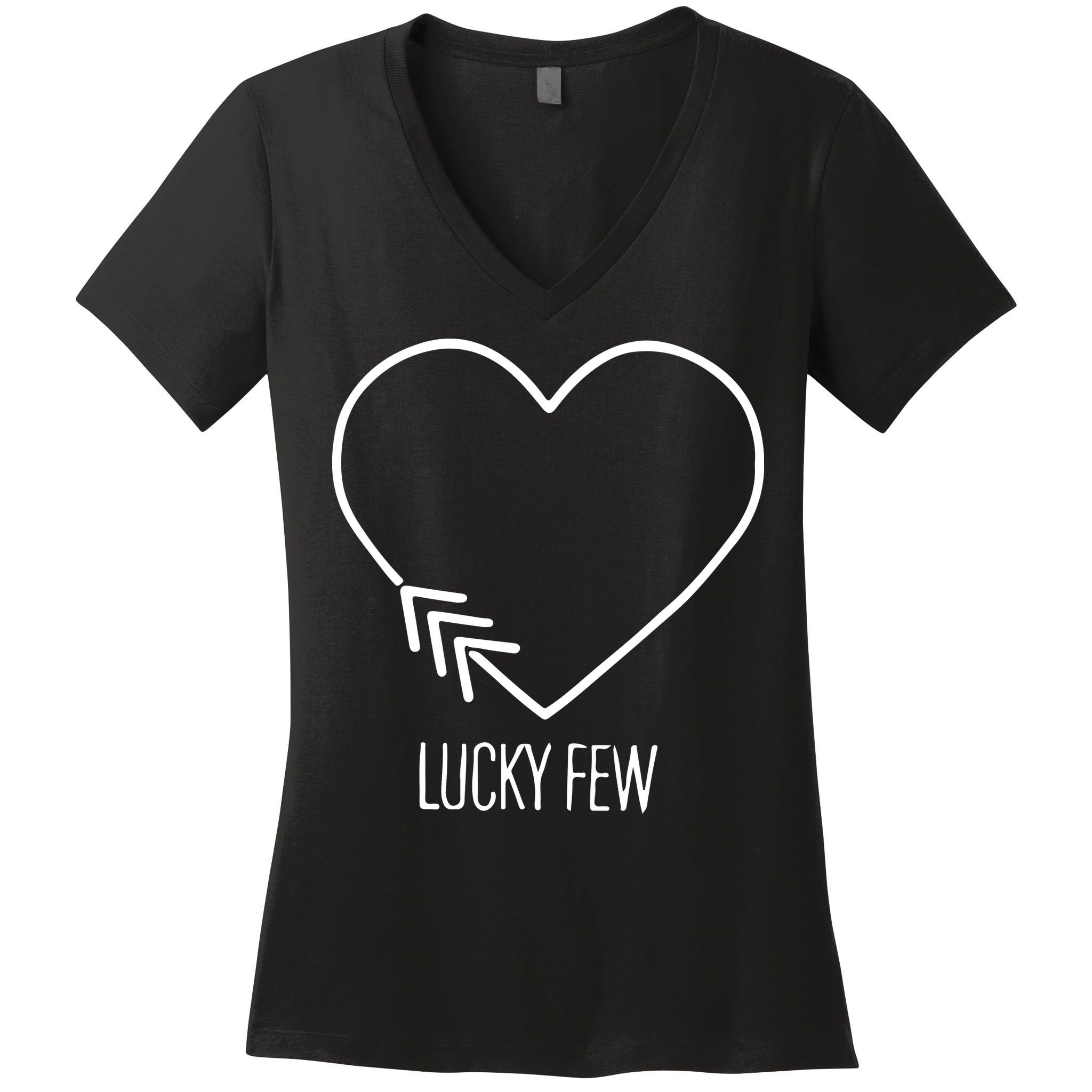 Heart 3 Arrows Lucky Few Tattoo Down Syndrome AwarenessDay Women's V-Neck T-Shirt
