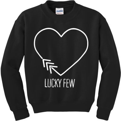 Heart 3 Arrows Lucky Few Tattoo Down Syndrome AwarenessDay Kids Sweatshirt