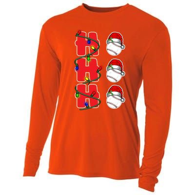 Holiday 365 Christmas Softball Ho Ho Ho Santa Hat Sport Funny Gift Cooling Performance Long Sleeve Crew