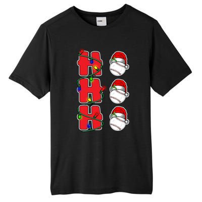 Holiday 365 Christmas Softball Ho Ho Ho Santa Hat Sport Funny Gift Tall Fusion ChromaSoft Performance T-Shirt