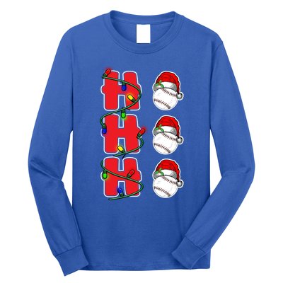 Holiday 365 Christmas Softball Ho Ho Ho Santa Hat Sport Funny Gift Long Sleeve Shirt