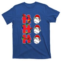 Holiday 365 Christmas Softball Ho Ho Ho Santa Hat Sport Funny Gift T-Shirt