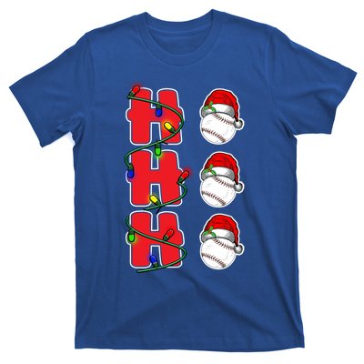 Holiday 365 Christmas Softball Ho Ho Ho Santa Hat Sport Funny Gift T-Shirt