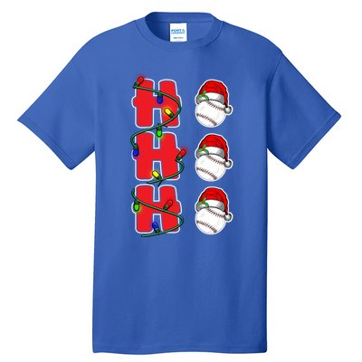 Holiday 365 Christmas Softball Ho Ho Ho Santa Hat Sport Funny Gift Tall T-Shirt