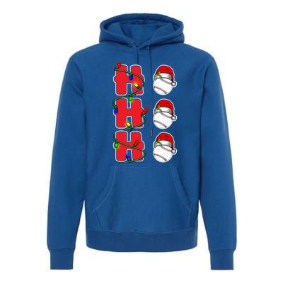 Holiday 365 Christmas Softball Ho Ho Ho Santa Hat Sport Funny Gift Premium Hoodie