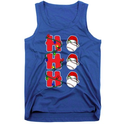 Holiday 365 Christmas Softball Ho Ho Ho Santa Hat Sport Funny Gift Tank Top