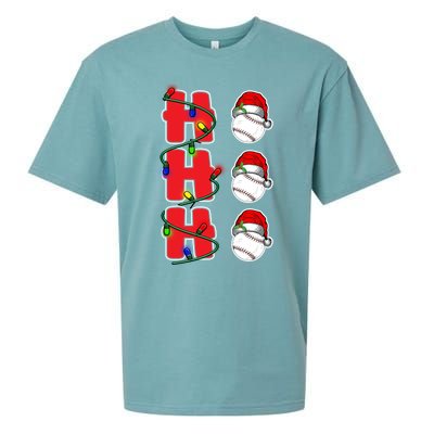 Holiday 365 Christmas Softball Ho Ho Ho Santa Hat Sport Funny Gift Sueded Cloud Jersey T-Shirt