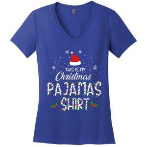 Holiday 365 Christmas This Is My Christmas Pajama Gift Funny Gift Women's V-Neck T-Shirt