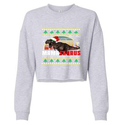 Holiday 365 Christmas Mamasaurus Mom T Rex Dinosaur Ugly Great Gift Cropped Pullover Crew