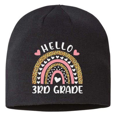 Hello 3rd Grade Rainbow Teachers Funny Back to School Sustainable Beanie