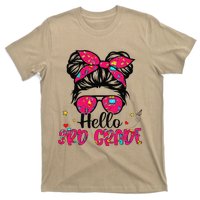 Hello 3rd Grade Messy Bun Back To School First Day T-Shirt