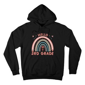 Hello 3rd Grade Rainbow Heart Back To School Teachers Hoodie