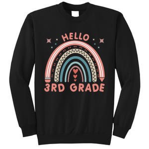 Hello 3rd Grade Rainbow Heart Back To School Teachers Sweatshirt