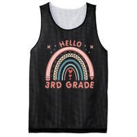 Hello 3rd Grade Rainbow Heart Back To School Teachers Mesh Reversible Basketball Jersey Tank