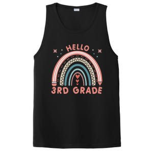 Hello 3rd Grade Rainbow Heart Back To School Teachers PosiCharge Competitor Tank