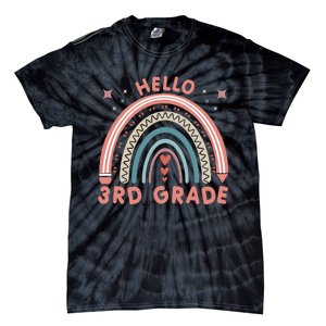 Hello 3rd Grade Rainbow Heart Back To School Teachers Tie-Dye T-Shirt